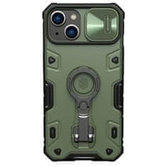 Nillkin camshield armor pro ovitek iphone 14 oklepno ohišje z obročem za kamero stojalo temno zeleno