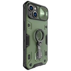 Nillkin camshield armor pro ovitek iphone 14 plus oklepno ohišje z obročem za kamero stojalo temno zeleno