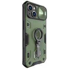 Nillkin camshield armor pro ovitek iphone 14 oklepno ohišje z obročem za kamero stojalo temno zeleno