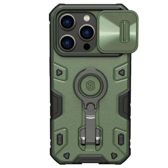 Nillkin camshield armor pro magnetni ovitek iphone 14 pro magnetni ovitek magsafe s pokrovom za kamero temno zelen