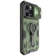 Nillkin camshield armor pro ovitek iphone 14 pro oklepno ohišje s pokrovom za kamero obročno stojalo temno zeleno