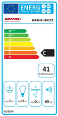 MPM Kuhinjska napa 51-PX-72 vgradna, črna