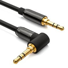 MG Angled avdio kabel 3.5mm mini jack M/M 2m, črna