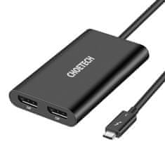 Choetech adapter adapter razdelilnik usb tipa c thunderbolt 3 (40gbps) - 2x displayport 4k 60hz črn (hub-d03)