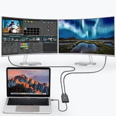 Choetech adapter adapter razdelilnik usb tipa c thunderbolt 3 (40gbps) - 2x displayport 4k 60hz črn (hub-d03)