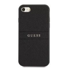 Guess iphone 7/8 / se 2020 / se 2022 črn/črni ovitek trak saffiano