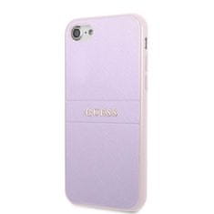Guess iphone 7/8 / se 2020 / se 2022 trdi ovitek vijoličen/purple saffiano vroč žig in kovinski logotip