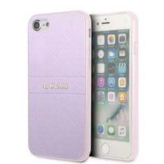 Guess iphone 7/8 / se 2020 / se 2022 trdi ovitek vijoličen/purple saffiano vroč žig in kovinski logotip