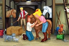 Schmidt Puzzle Bibi in Tina 4v1 v pločevinasti škatli (100, 100, 150, 150 kosov)