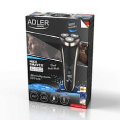 Adler ad 2933 Električni brivnik s 3 glavami in LCD zaslonom