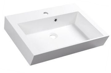 SAPHO Elegantno Umivalnik ORINOKO, Lit Marmor, 60x45 cm, Bela