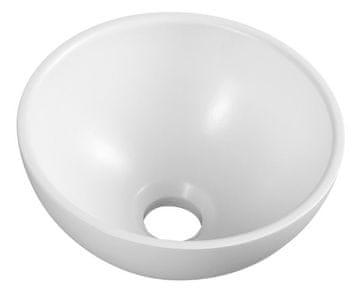 SAPHO MINOR Okroglo Umývátko na Desku, Litý Marmor 26 cm, Bela