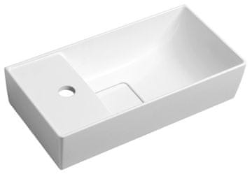 SAPHO MAXX Kompaktno Umivalno Korito 47x24cm, Levo, Beli Lit-Marmor, Eleganten Dizajn