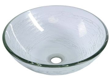 SAPHO Eleganten Stekleni Umivalnik za Desko RIPPLE Ø42cm z Motivom - Transparenten Dizajn