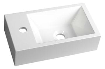 SAPHO AMAROK Kompaktni Umivalnik 40x22, Lit Marmor, Bela, Baterija Levo