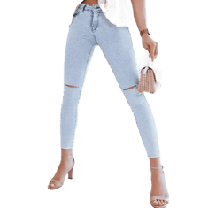 Dstreet Ženske hlače iz džinsa THINA blue uy0948 XL