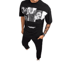 Dstreet Moška majica s črnim tiskom FIRO rx4845 S