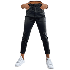 Dstreet Ženske povoščene hlače OHANE črne uy1338 L