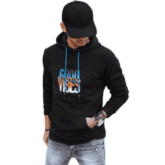 Dstreet Moški pulover s kapuco VIBES črn bx5377 M