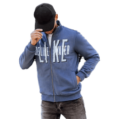 Dstreet Moški pulover na zadrgo z modrim potiskom DARNELL bx5411 L