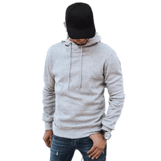 Dstreet Moški pulover s kapuco NATE svetlo siv bx5428 M