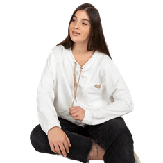 RELEVANCE Ženska velika bluza z žepi bombaž CORALIE ecru RV-BZ-8299.02P_391514 Univerzalni