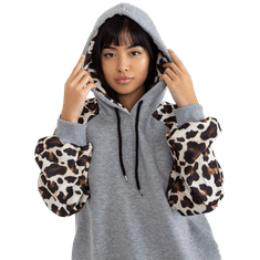 Ex moda Ženski pulover s potiskom na rokavih MICHAELA siv EM-BL-663.94_392106 Univerzalni