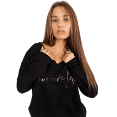 RELEVANCE Ženska bluza z napisom in V izrezom NICE črna RV-BZ-8355.41X_391616 Univerzalni