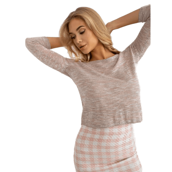 YUPS Ženski pulover z izrezom REBECCA bež barve YP-SW-cmu0315.42P_393052