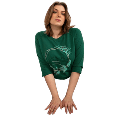 RELEVANCE Ženska bluza z napisom plus size BRITANY temno zelena RV-BZ-8458.01P_393593 Univerzalni