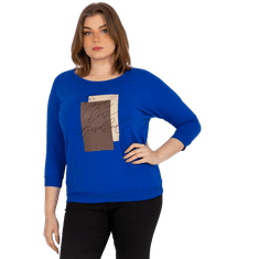 RELEVANCE Ženska bluza z napisom plus size DORRIS temno modra RV-BZ-8482.21P_393473 Univerzalni