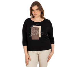 RELEVANCE Ženska bluza z napisom plus size KRISTEEN črna RV-BZ-8482.21P_393446 Univerzalni