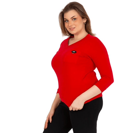 RELEVANCE Ženska bluza z izrezom plus size KRESA rdeča RV-BZ-8475.81_393566