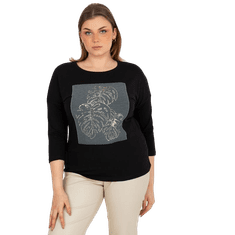 RELEVANCE Ženska velika bluza z izrezom HELENA črna RV-BZ-8486.29X_393612 Univerzalni