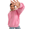 Ženski osnovni pulover s kapuco BEKKI roza-bež EM-BL-696.68_393798 Univerzalni