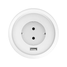 Delight Skrita vgradna šuko vtičnica z USB vhodom bela