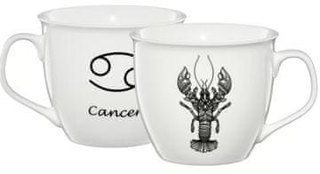 shumee Skodelica z znakom zodiaka Rak, porcelan, bela, 550 ml