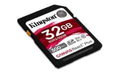 Kingston 32GB Canvas React Plus SDHC UHS-II 300R/260W U3 V90 za Full HD/4K/8K