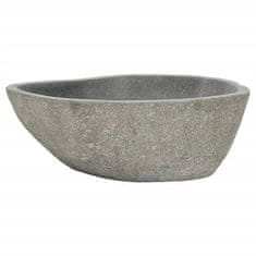 Vidaxl vidaXL Umivalnik iz rečnega kamna, ovalen, (37-46) x (29-36) cm