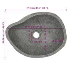 Vidaxl vidaXL Umivalnik iz rečnega kamna, ovalen, (37-46) x (29-36) cm