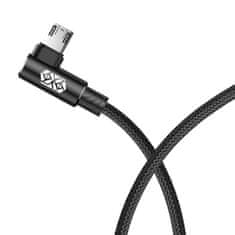 BASEUS mvp dvostranski kotni kabel s stranskim priključkom micro usb 2m 1,5a črn (cammvp-b01)