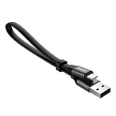 BASEUS vitki ploščati kabel usb / lightning kabel z držalom 2a 0,23 m črn (calmbj-b01)