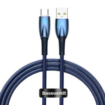 BASEUS Kabel za hitro polnjenje Glimmer USB-A - USB-C 1 m - modra