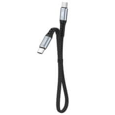 DUDAO USB-C - USB-C kratek ploščati kabel L10C PD 100W 23cm črn