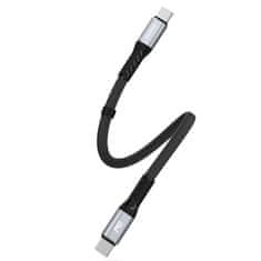 DUDAO USB-C - USB-C kratek ploščati kabel L10C PD 100W 23cm črn