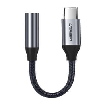 Ugreen Priključek za slušalke z Mini Jack 3,5 mm na USB-C 10 cm – siv