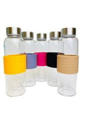Flashqua Steklenička iz borosilikatnega stekla 350ml z oranžnim silikonskim ovitkom v elegantni embalaži