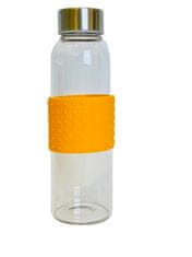 Flashqua Steklenička iz borosilikatnega stekla 350ml z oranžnim silikonskim ovitkom v elegantni embalaži