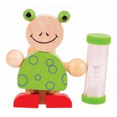Bigjigs Toys Stojalo za zobne ščetke s peščeno uro 1 kos Žaba