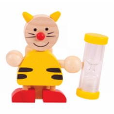 Bigjigs Toys Stojalo za zobne ščetke s peščeno uro 1 kos Cat